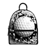 Golf Ball Breaking Wall Print Leather Backpack