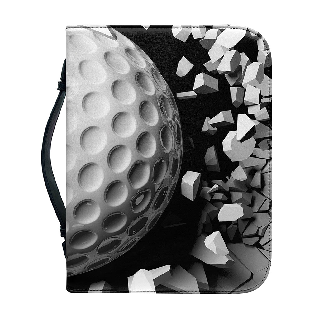 Golf Ball Breaking Wall Print Leather Bible Cover