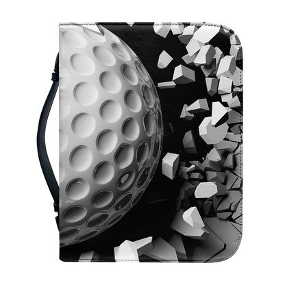 Golf Ball Breaking Wall Print Leather Bible Cover