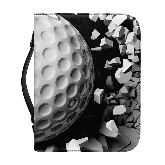 Golf Ball Breaking Wall Print Leather Bible Cover