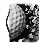 Golf Ball Breaking Wall Print Leather Bible Cover