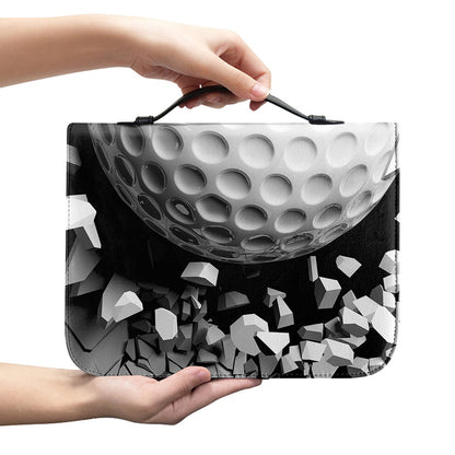 Golf Ball Breaking Wall Print Leather Bible Cover