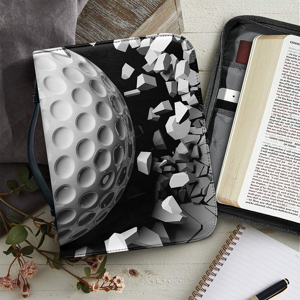 Golf Ball Breaking Wall Print Leather Bible Cover