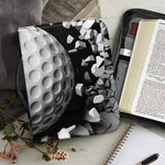 Golf Ball Breaking Wall Print Leather Bible Cover