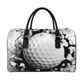 Golf Ball Breaking Wall Print Leather Duffel Bag