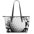 Golf Ball Breaking Wall Print Leather Tote Bag With Zipper
