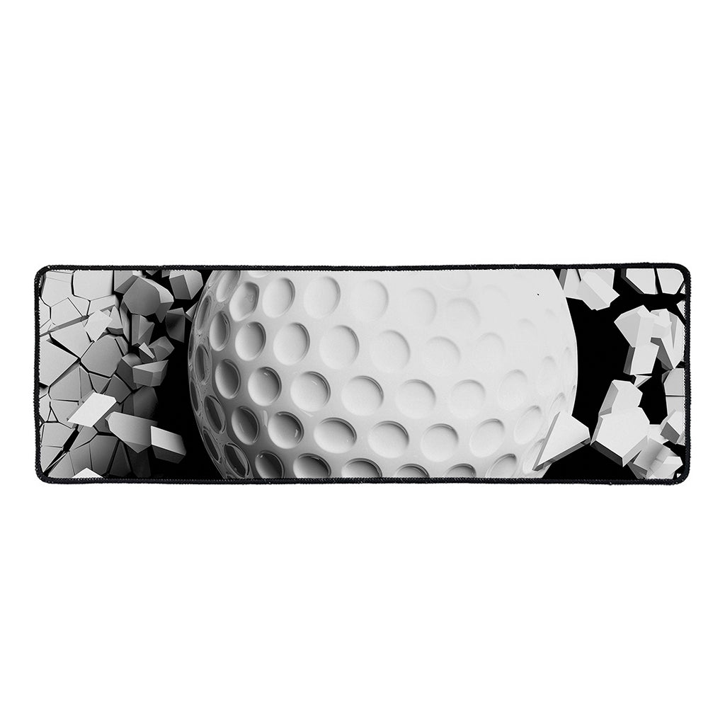 Golf Ball Breaking Wall Print Long Kitchen Mat