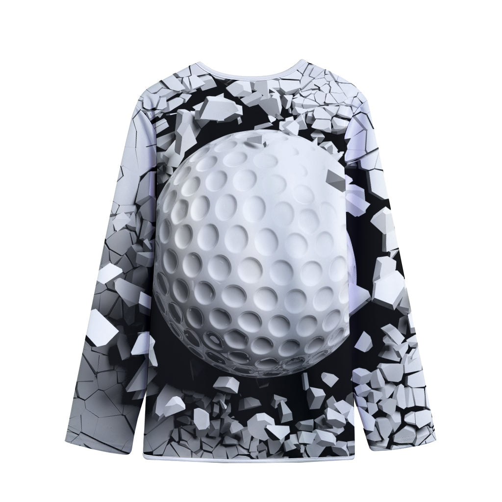 Golf Ball Breaking Wall Print Long Sleeve Short Coat