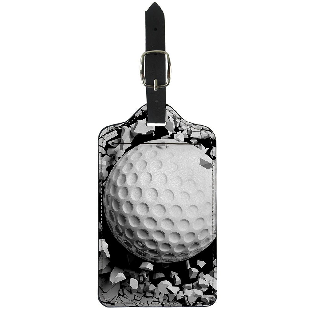 Golf Ball Breaking Wall Print Luggage Tag