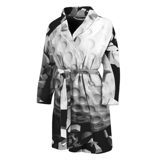 Golf Ball Breaking Wall Print Men's Bathrobe
