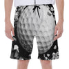 Golf Ball Breaking Wall Print Men's Beach Shorts