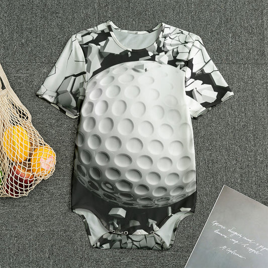Golf Ball Breaking Wall Print Men's Bodysuit