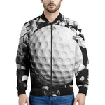 Golf Ball Breaking Wall Print Men's Bomber Jacket