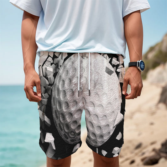 Golf Ball Breaking Wall Print Men's Cargo Shorts