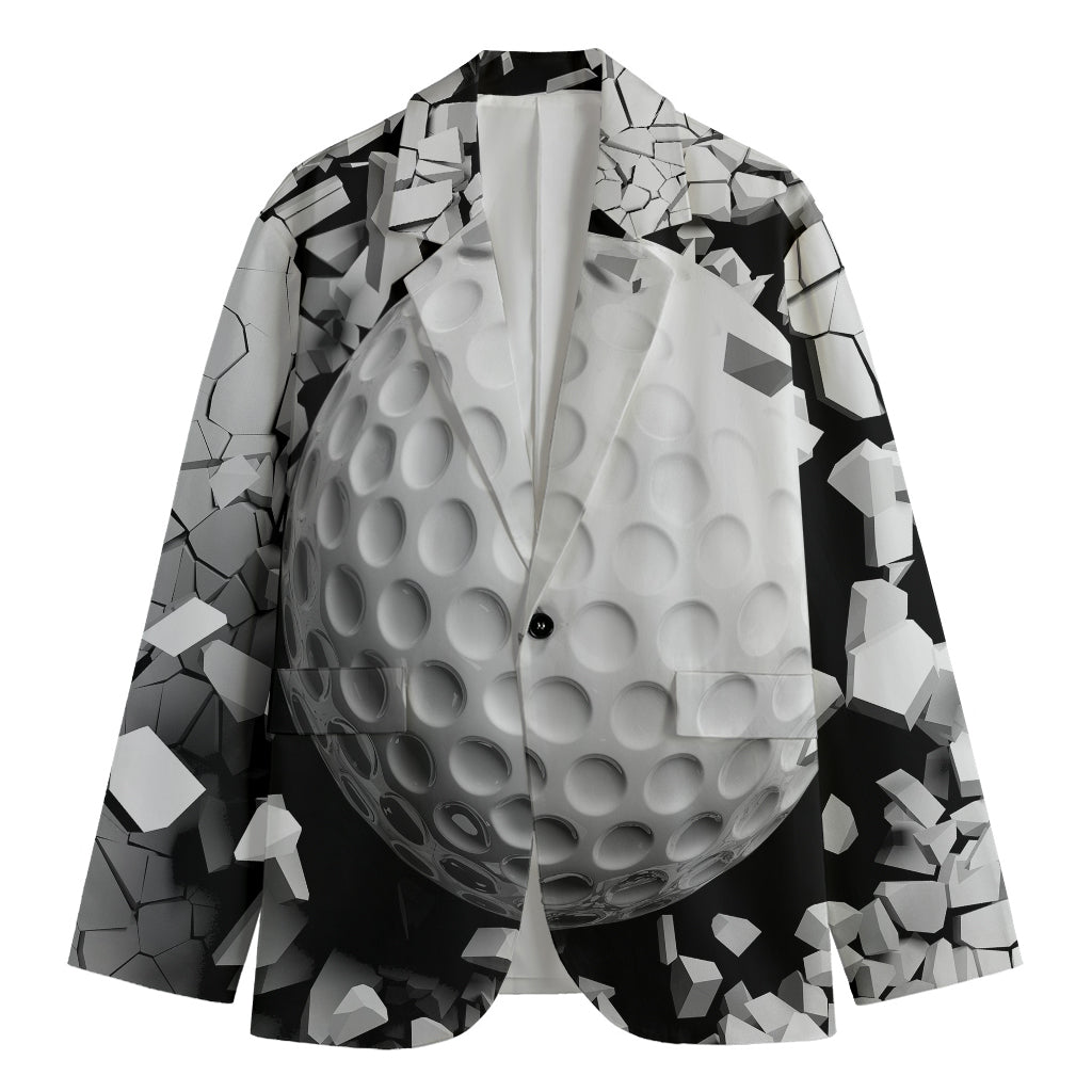 Golf Ball Breaking Wall Print Men's Cotton Blazer