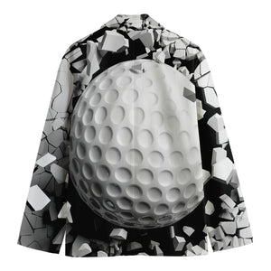 Golf Ball Breaking Wall Print Men's Cotton Blazer