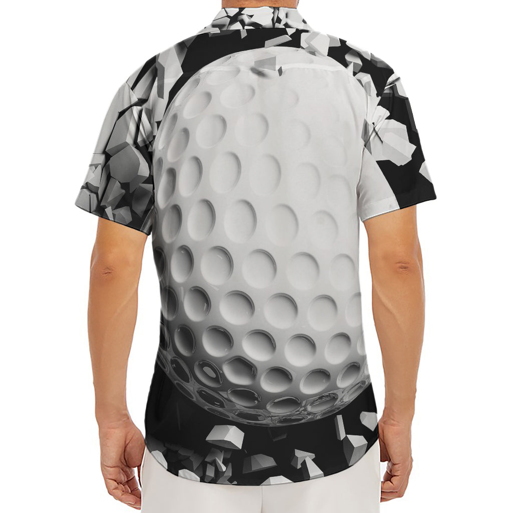 Golf Ball Breaking Wall Print Men's Deep V-Neck Shirt