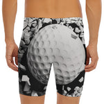 Golf Ball Breaking Wall Print Men's Long Boxer Briefs