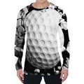Golf Ball Breaking Wall Print Men's Long Sleeve T-Shirt