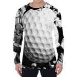 Golf Ball Breaking Wall Print Men's Long Sleeve T-Shirt