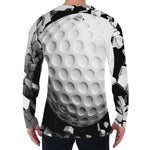 Golf Ball Breaking Wall Print Men's Long Sleeve T-Shirt