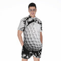 Golf Ball Breaking Wall Print Men's Romper