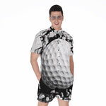 Golf Ball Breaking Wall Print Men's Rompers