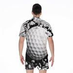Golf Ball Breaking Wall Print Men's Rompers