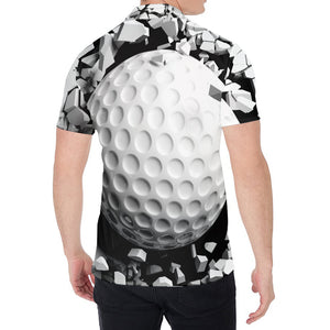 Golf Ball Breaking Wall Print Men's Shirt