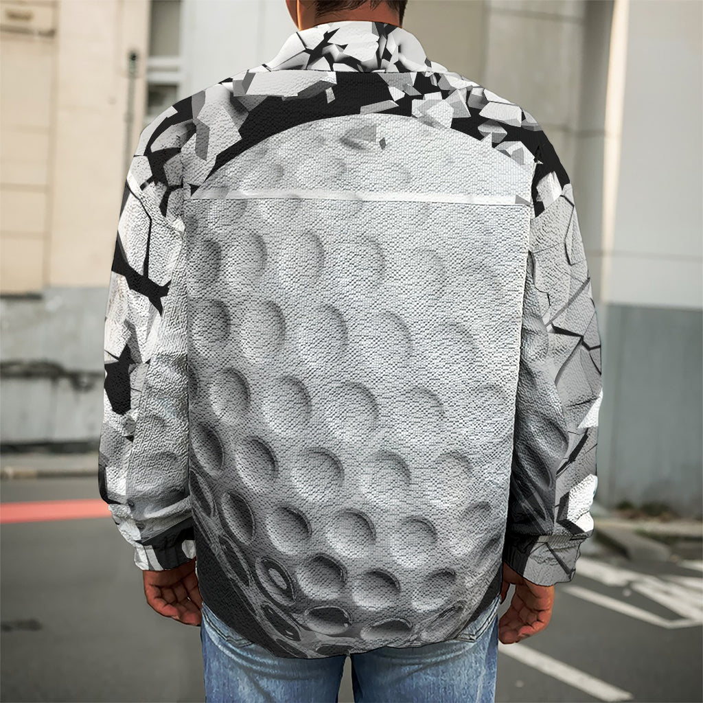 Golf Ball Breaking Wall Print Men's Shirt Jacket