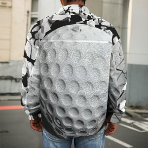 Golf Ball Breaking Wall Print Men's Shirt Jacket