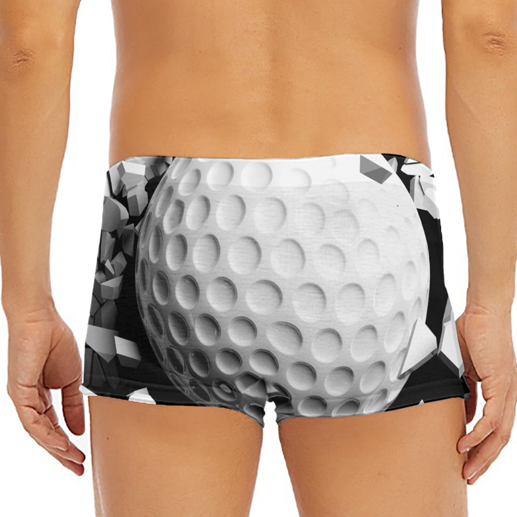 Golf Ball Breaking Wall Print Men's Short Boxer Briefs