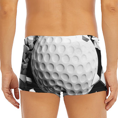 Golf Ball Breaking Wall Print Men's Short Boxer Briefs
