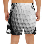 Golf Ball Breaking Wall Print Men's Split Running Shorts