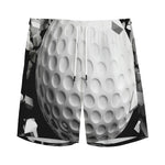 Golf Ball Breaking Wall Print Men's Sports Shorts