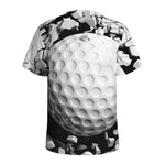 Golf Ball Breaking Wall Print Men's Sports T-Shirt