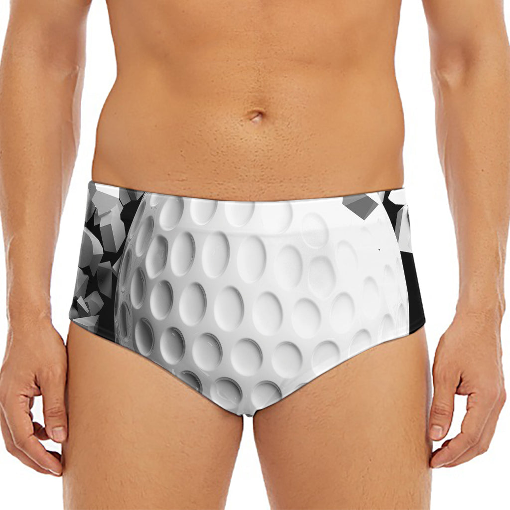 Golf Ball Breaking Wall Print Men's Triangle Swim Briefs