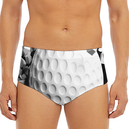 Golf Ball Breaking Wall Print Men's Triangle Swim Briefs