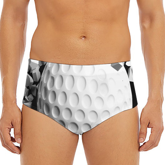 Golf Ball Breaking Wall Print Men's Triangle Swim Briefs