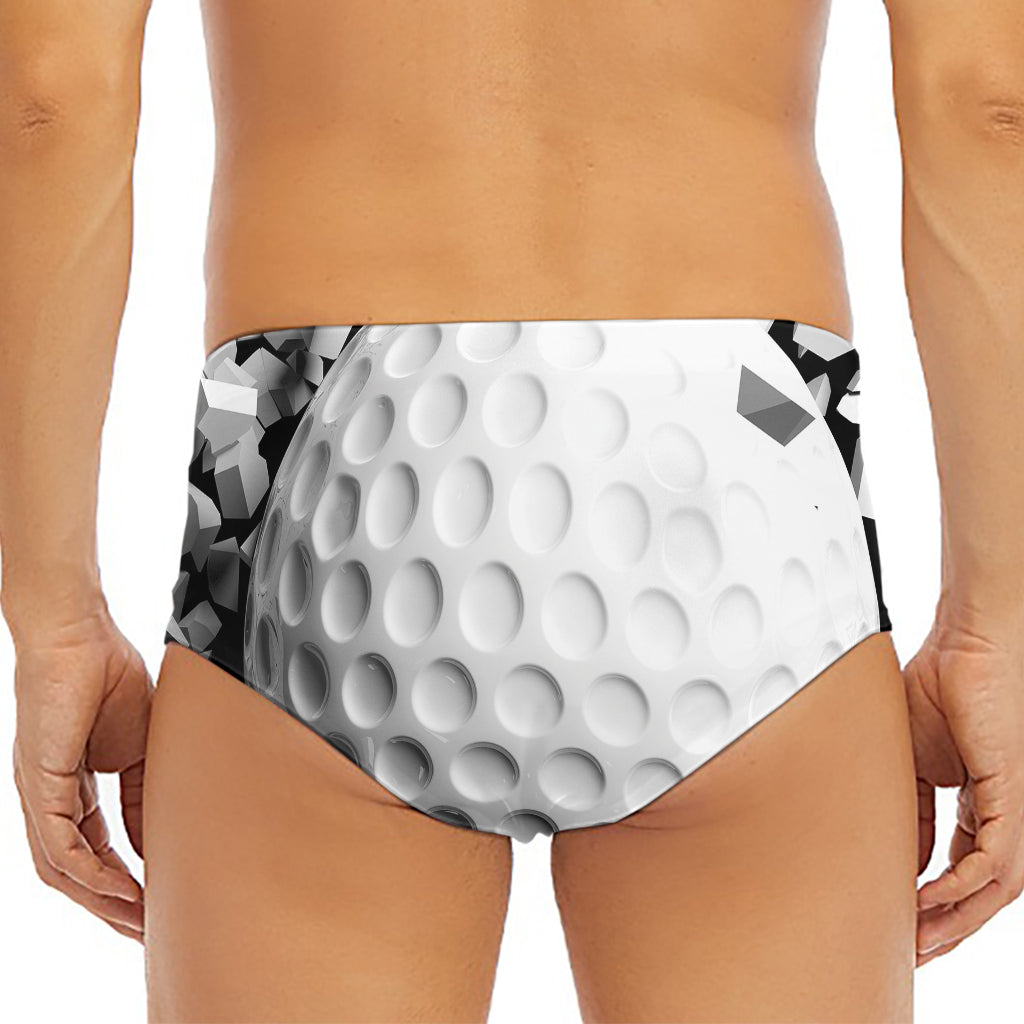 Golf Ball Breaking Wall Print Men's Triangle Swim Briefs