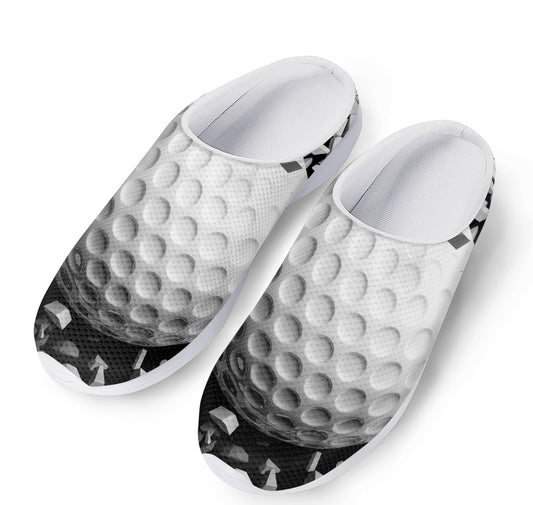 Golf Ball Breaking Wall Print Mesh Casual Shoes