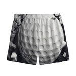 Golf Ball Breaking Wall Print Mesh Shorts