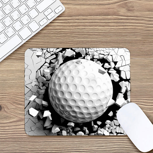 Golf Ball Breaking Wall Print Mouse Pad