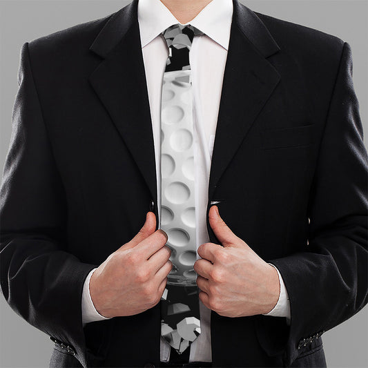 Golf Ball Breaking Wall Print Necktie