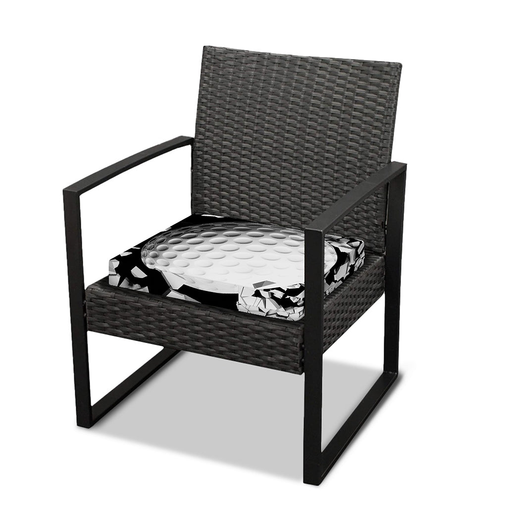 Golf Ball Breaking Wall Print Outdoor Seat Cushion Cover