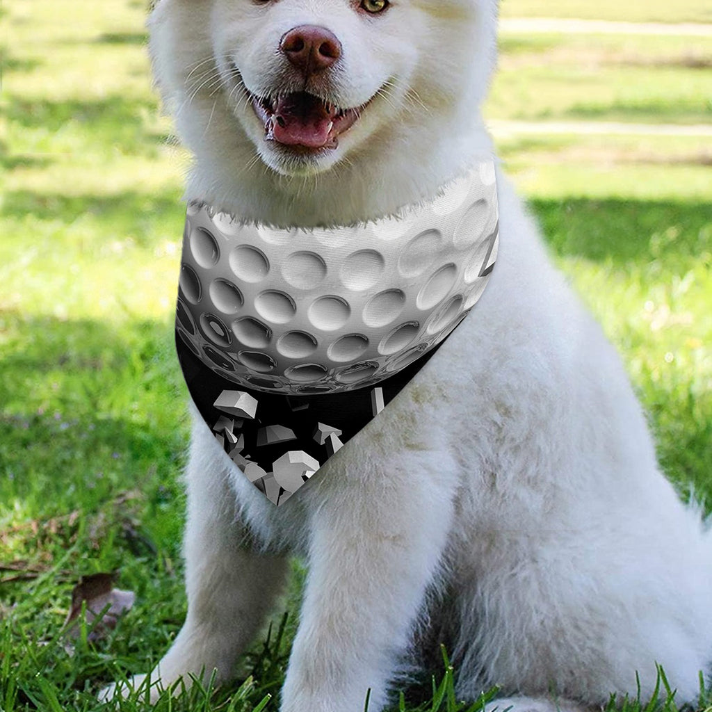 Golf Ball Breaking Wall Print Over The Collar Dog Bandana