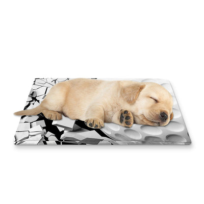 Golf Ball Breaking Wall Print Pet Cooling Mat Cover
