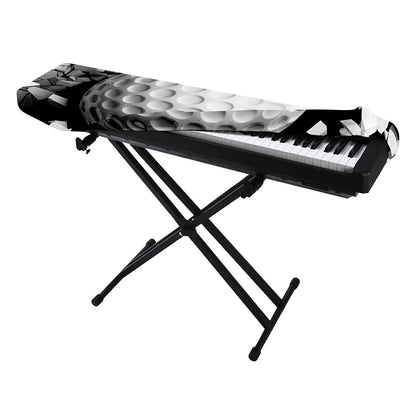 Golf Ball Breaking Wall Print Piano Keyboard Cover