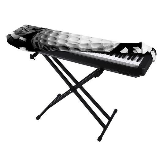 Golf Ball Breaking Wall Print Piano Keyboard Cover