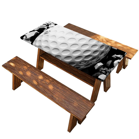 Golf Ball Breaking Wall Print Picnic Table Cover